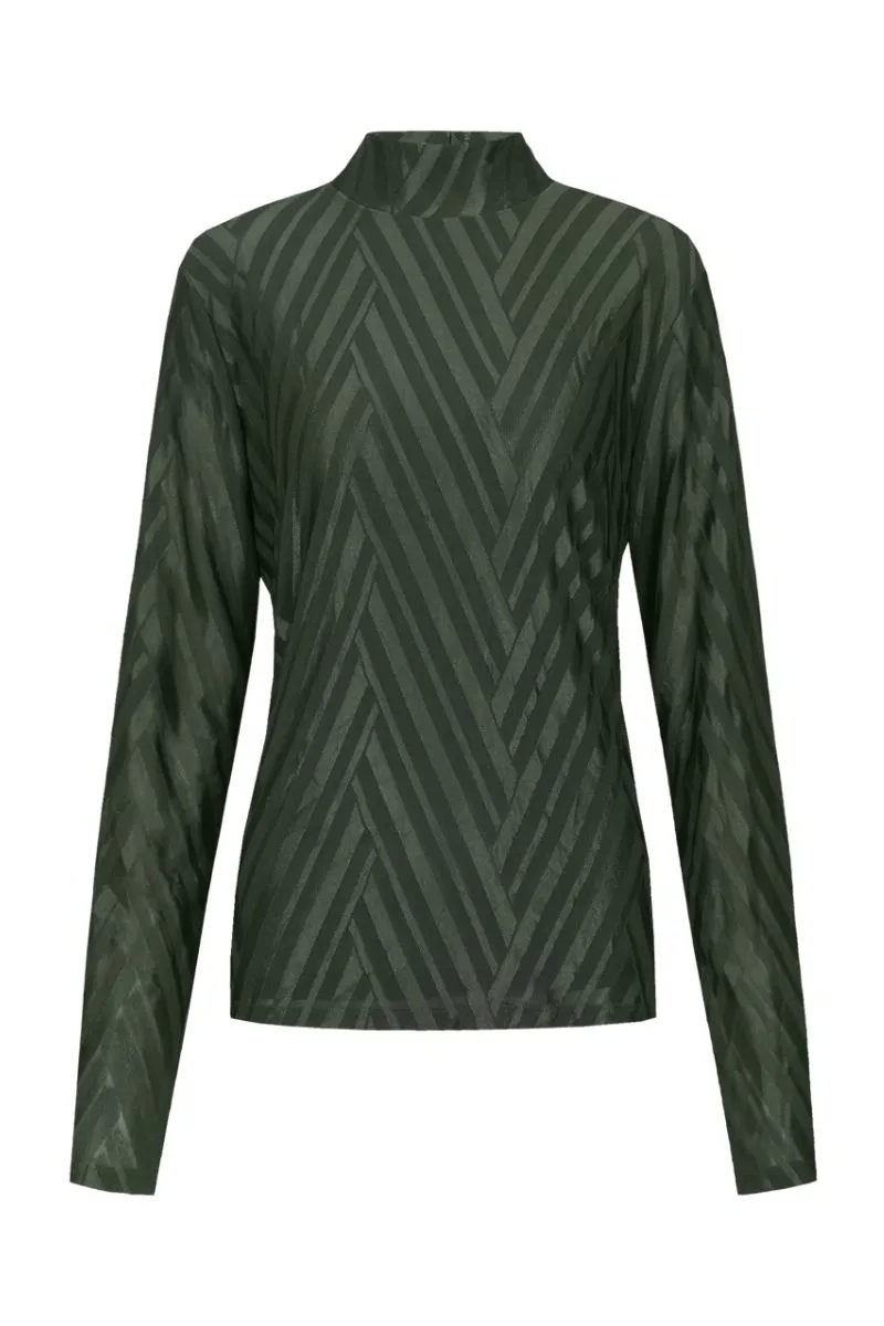 CS The Label Turtle Top Dark Olive, coltop in donkerolijfgroen